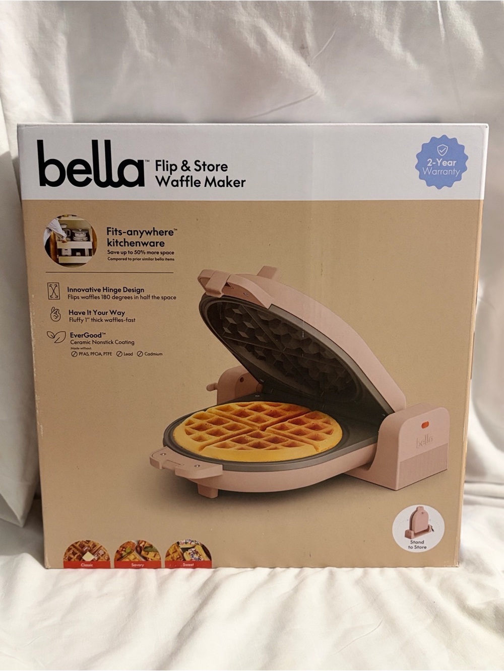 bella Flip & Store Waffle Maker - Blossom